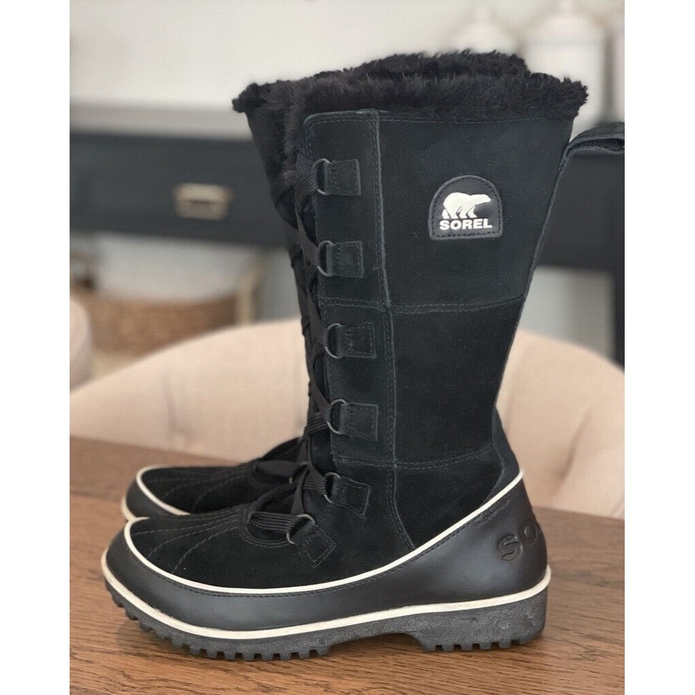 Sorel Tivoli High Li Black Suede Winter Boots Women’s 8 Waterproof Fleece Lining - Picture 2 of 9